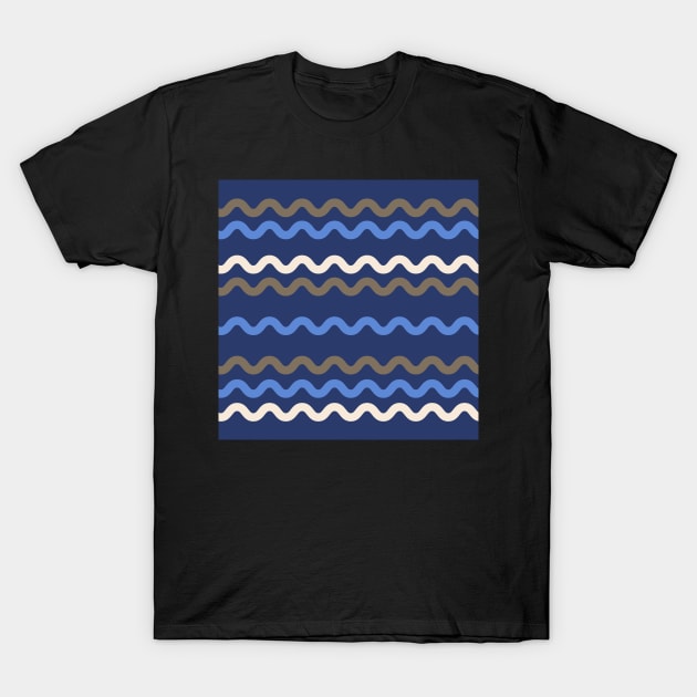 Waves by the beach - pasifika vibes  in blues, grey and white - deep calm - check out coordinating designs T-Shirt by FrancesPoff